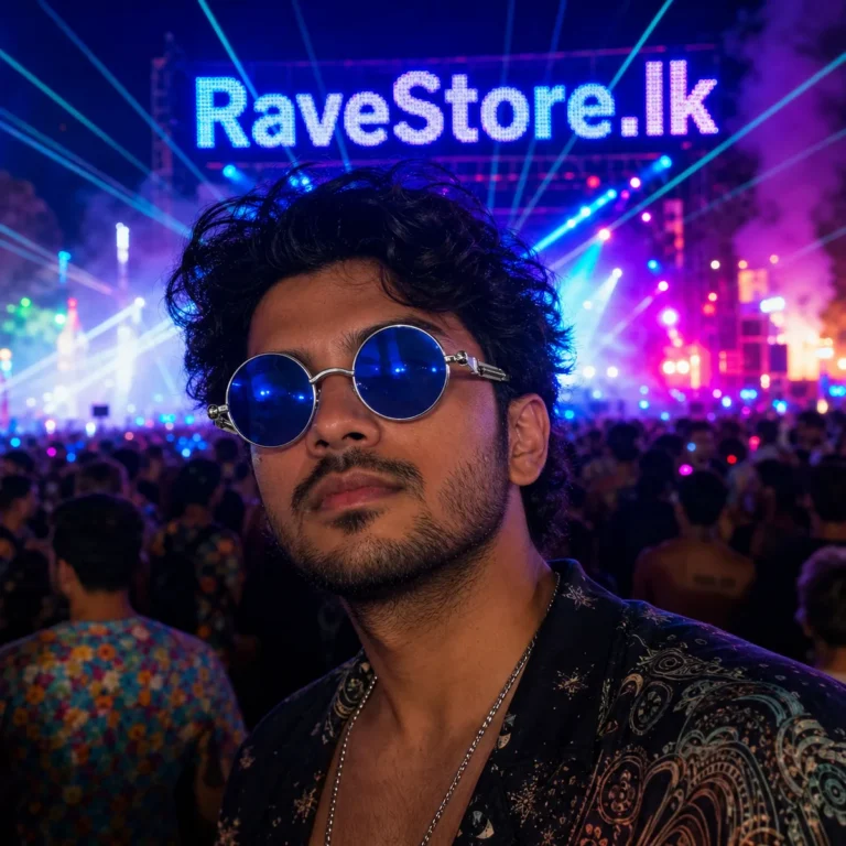 Gothic Retro Round Sunglass - Blue - RaveStore.lk