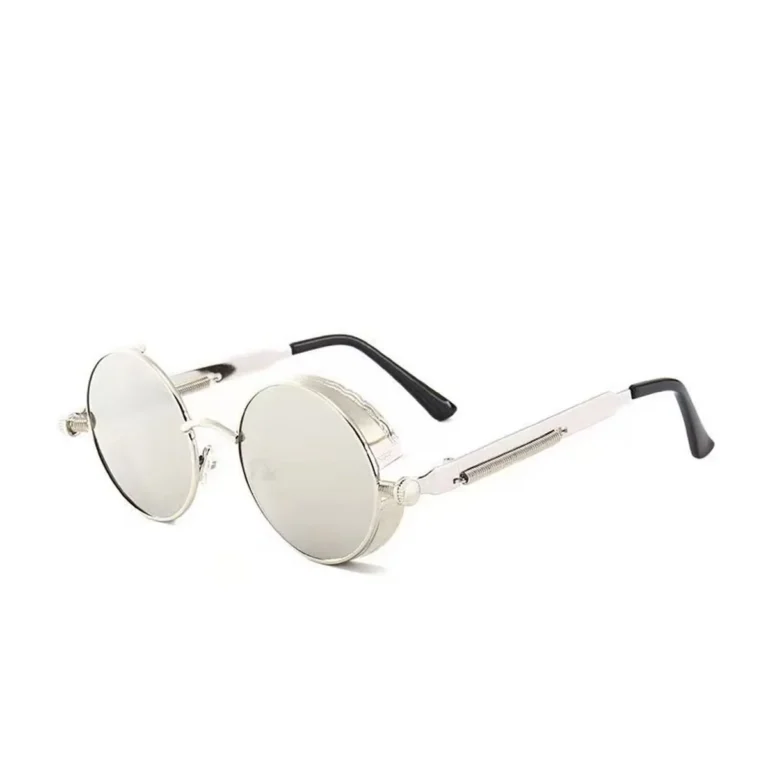 Gothic Retro Round Sunglass - Silver Mirror - RaveStore.lk