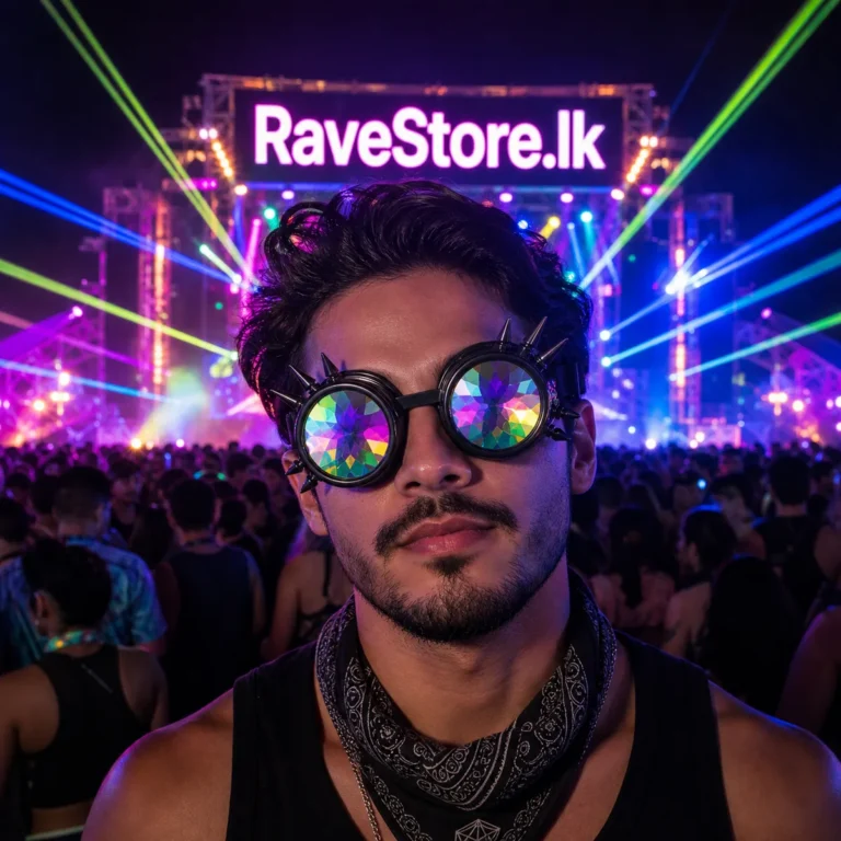 Spike Kaleidoscope Goggle - Black -Rainbow - RaveStore.lk