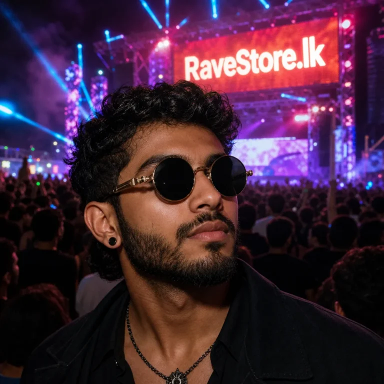 Gothic Retro Round Sunglass - Black - RaveStore.lk