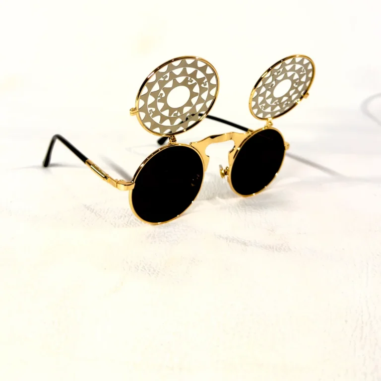 Steampunk cogwheels - Black - Flip Up sunglasses - RaveStore.lk