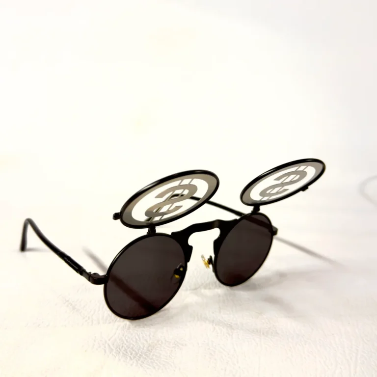 Steampunk dollar sign - Black - Flip Up sunglasses - RaveStore.lk
