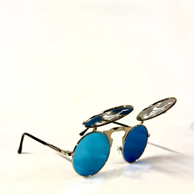 Steampunk Joker man - Blue - Flip Up sunglasses - RaveStore.lk