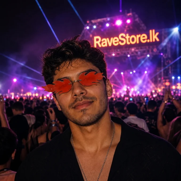 Orange Fire Flame Party Sunglasses - RaveStore.lk