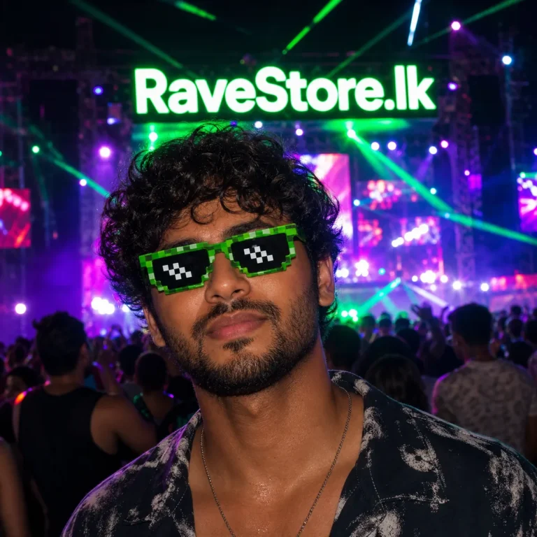 Mosaic Pixel, Thug Life Party Sunglasses - Green - RaveStore.lk