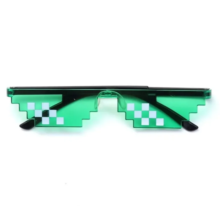 Mosaic Pixel, Thug Life Party Sunglasses - Green - RaveStore.lk