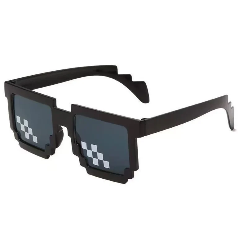 Sqaure Pixel Party Sunglasses - Black - RaveStore.lk
