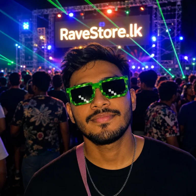 Sqaure Pixel Party Sunglasses - Green - RaveStore.lk