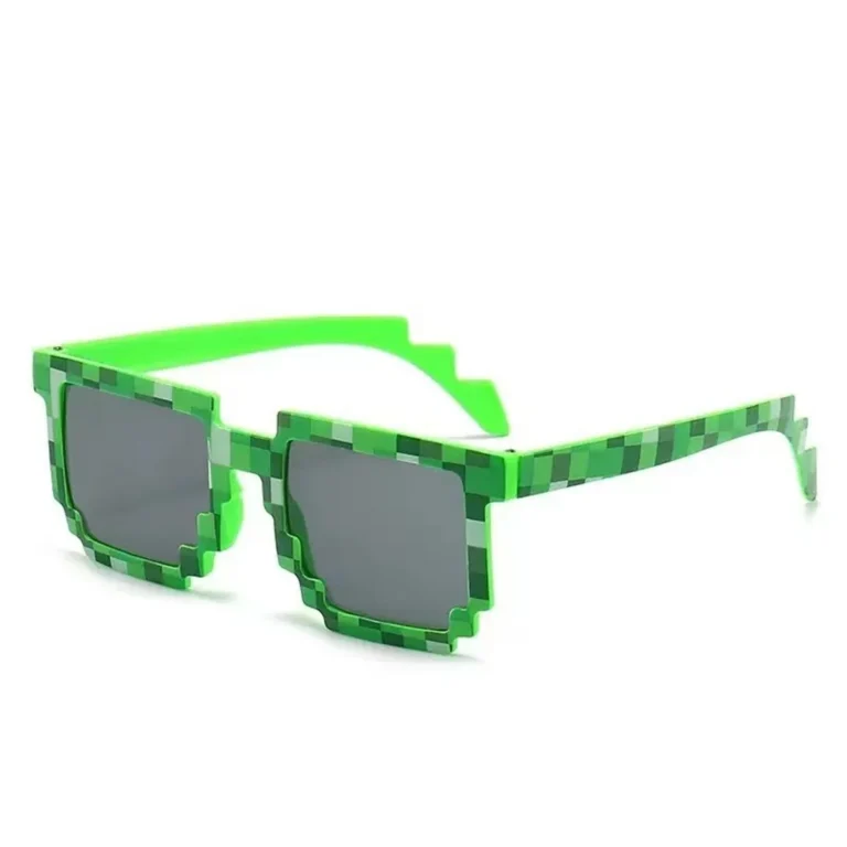 Sqaure Pixel Party Sunglasses - Green - RaveStore.lk