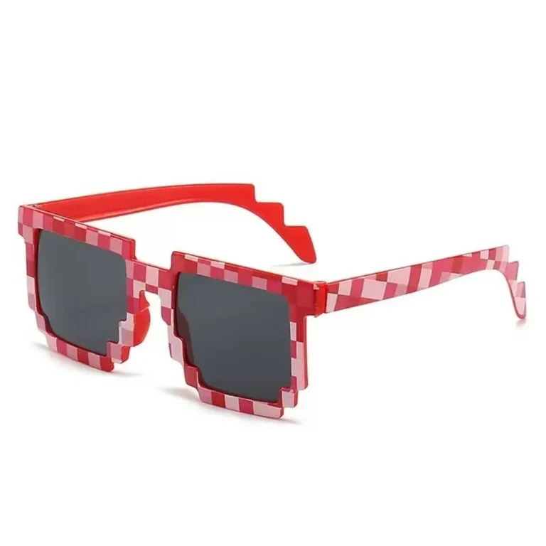 Sqaure Pixel Party Sunglasses - Red - RaveStore.lk