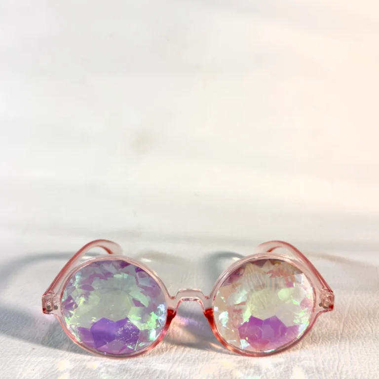 Round Kaleidoscope Glasses - Pink -Rainbow - RaveStore.lk