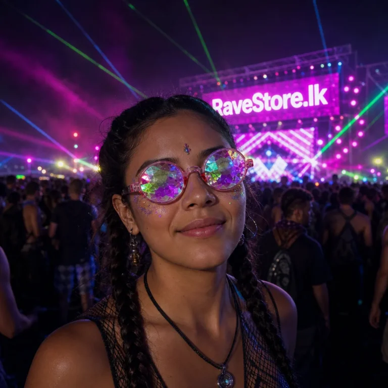 Round Kaleidoscope Glasses - Pink -Rainbow - RaveStore.lk