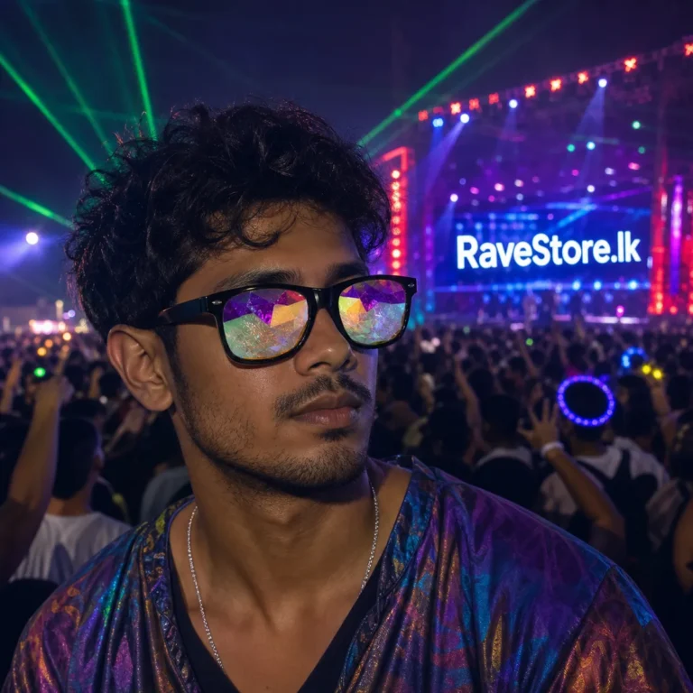 Ultimate Kaleidoscope Glasses - Black -Rainbow - RaveStore.lk