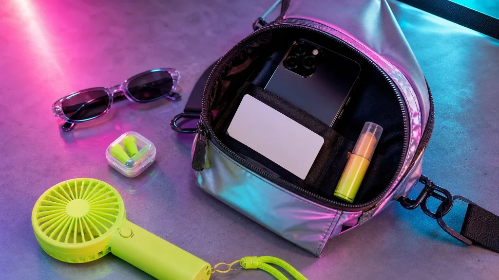 Festival bag packed for a Sri Lankan rave night