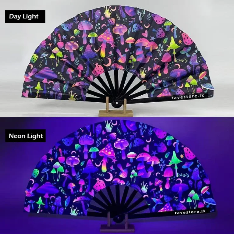 Floating Fantasy Large Bamboo Glow Rave Fan - RaveStore.lk