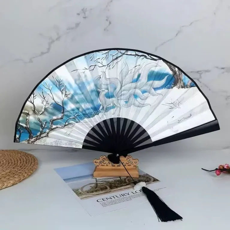 Snow White Vintage Small Bamboo Hand Fan - RaveStore.lk