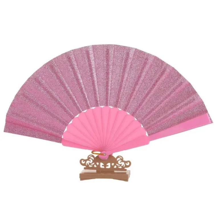 White Glitter Small Hand Fan - RaveStore.lk